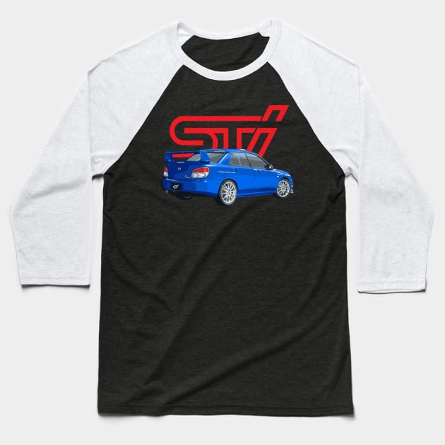 STI SPEC C REAR WOLRD RALLY BLUE Baseball T-Shirt by cowtown_cowboy